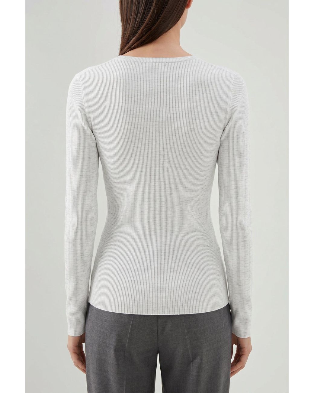 Brunello Cucinelli Gray Light Ribbed Shirt