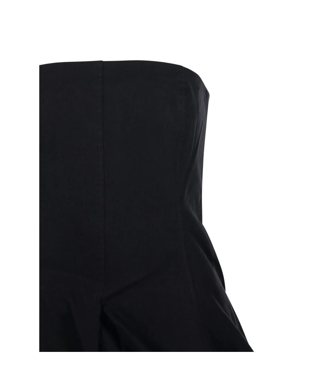LAMRONS Black Strapless Bubble-Hem Top