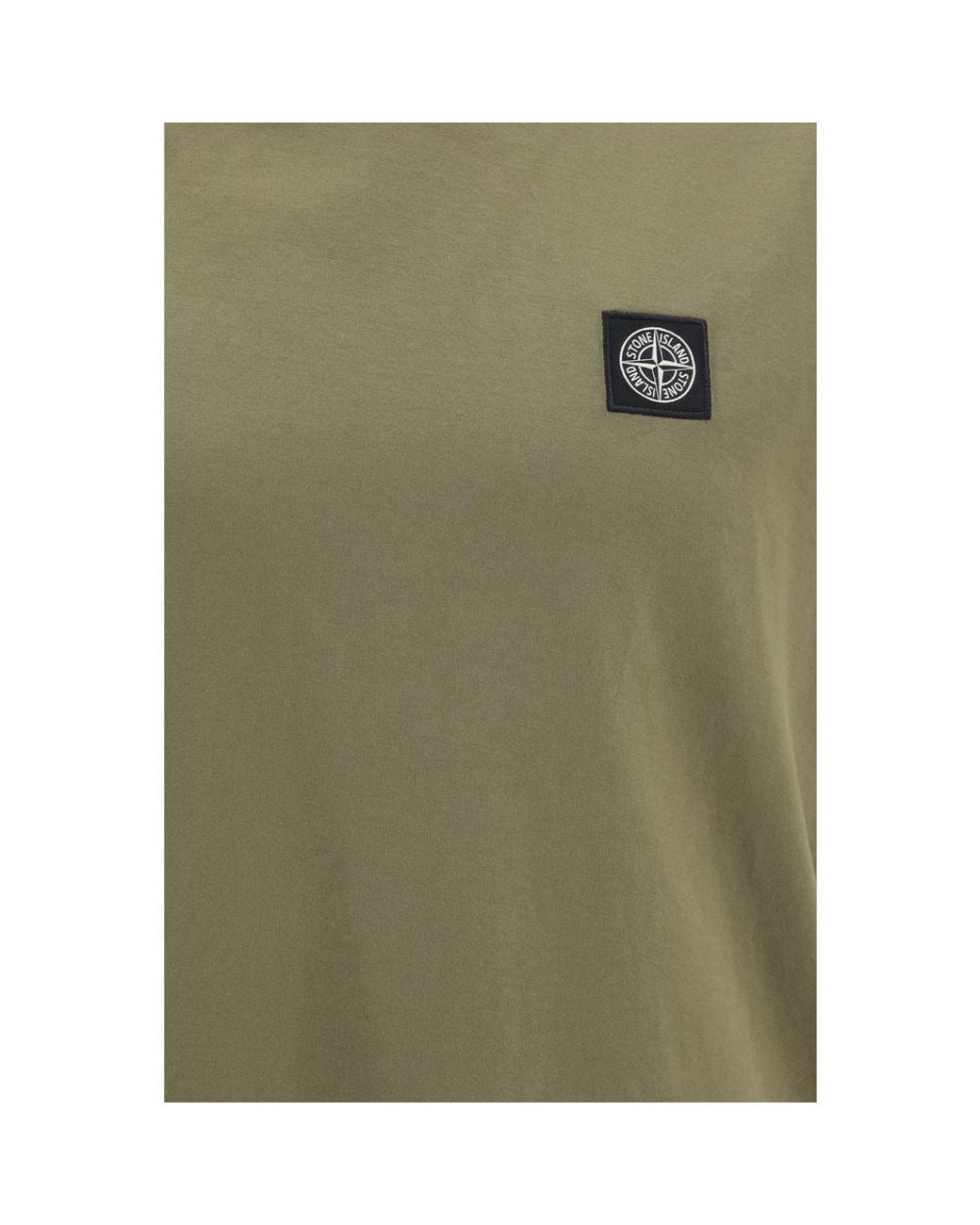 Stone Island Green Bicolor Cotton T for men