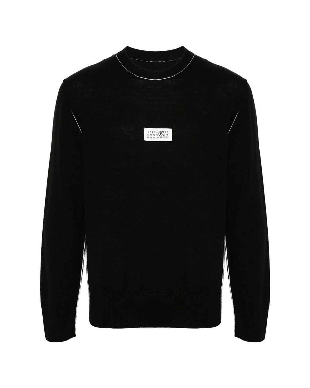 MM6 by Maison Margiela Black Numbers-Motif Fine-Knit Jumper for men