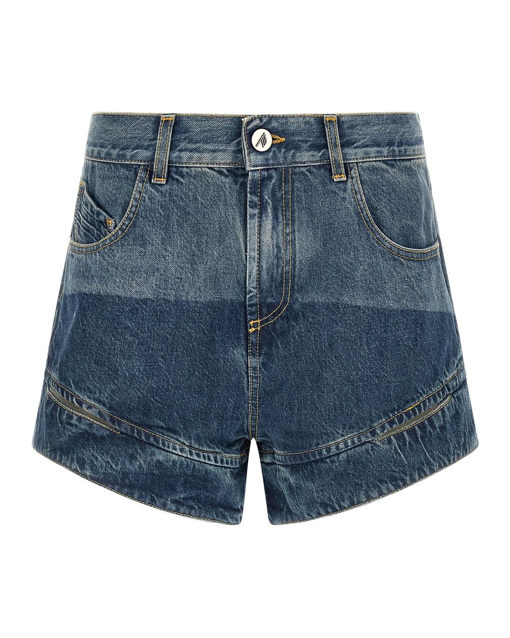 The Attico Blue Cut-Out Shorts