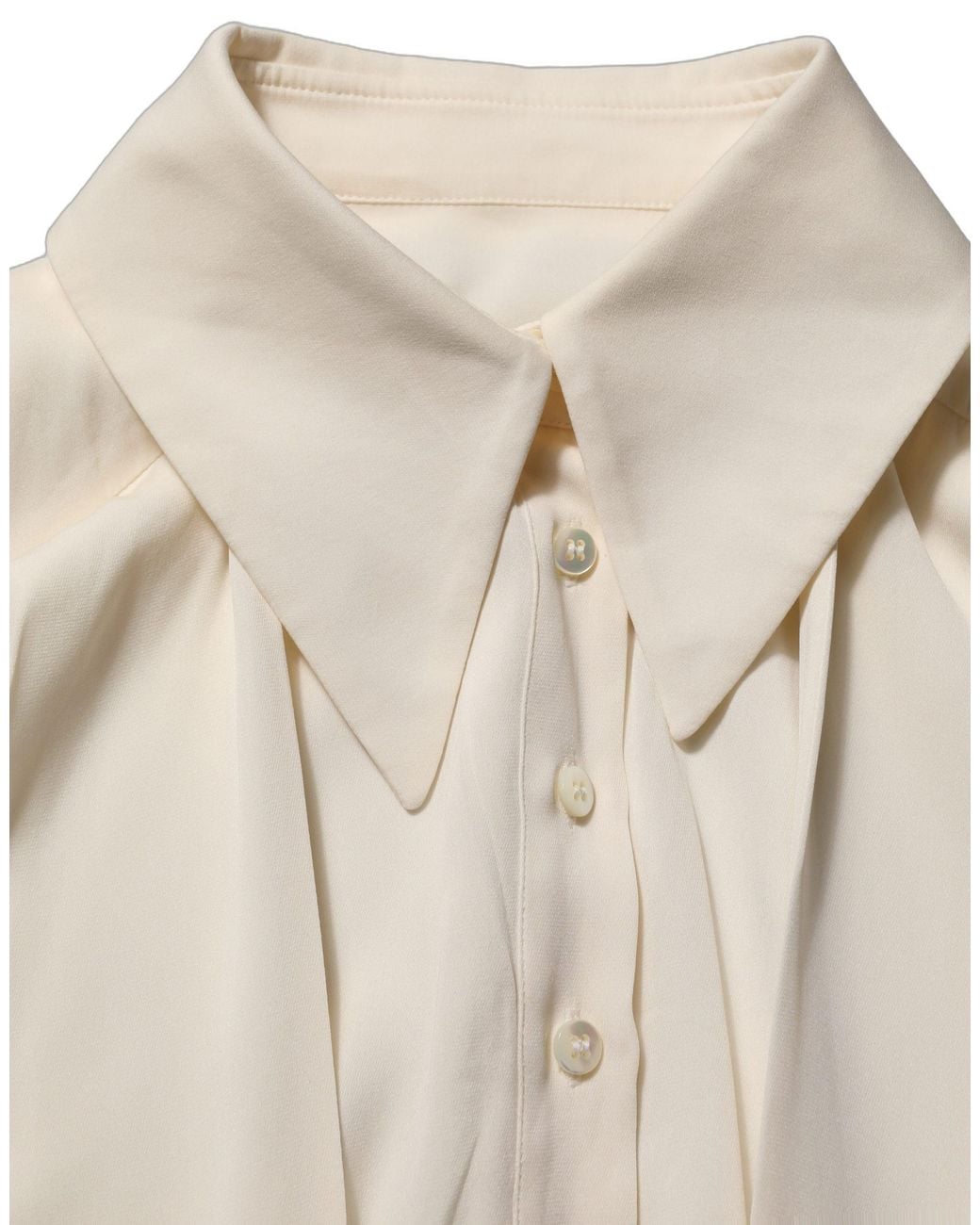 Dolce & Gabbana Natural Ascot Collar Long Sleeves Blouse Top Silk Elastane