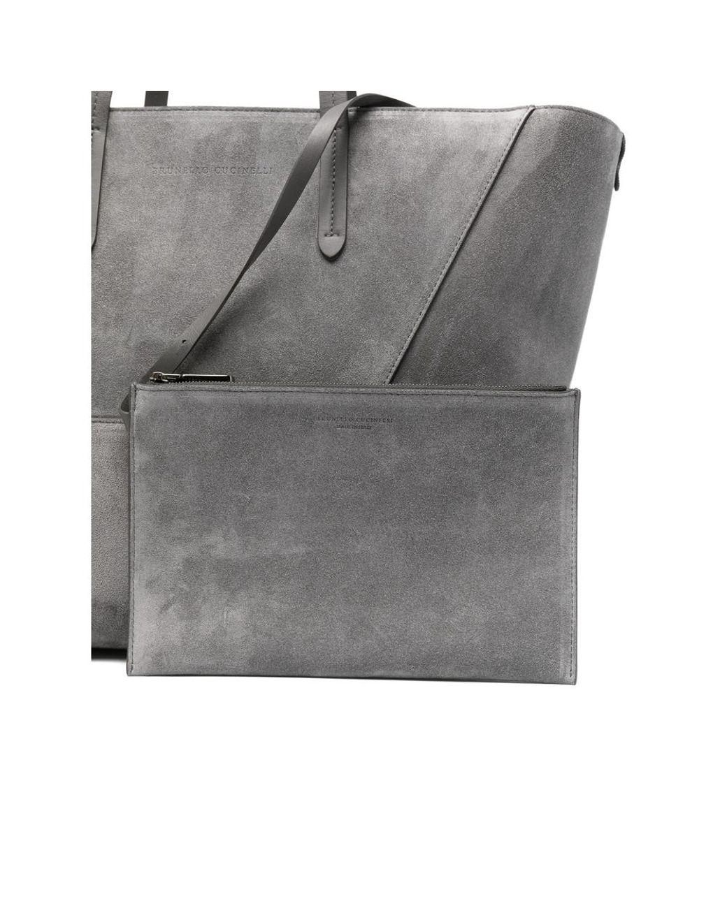 Brunello Cucinelli Gray Tote Bags