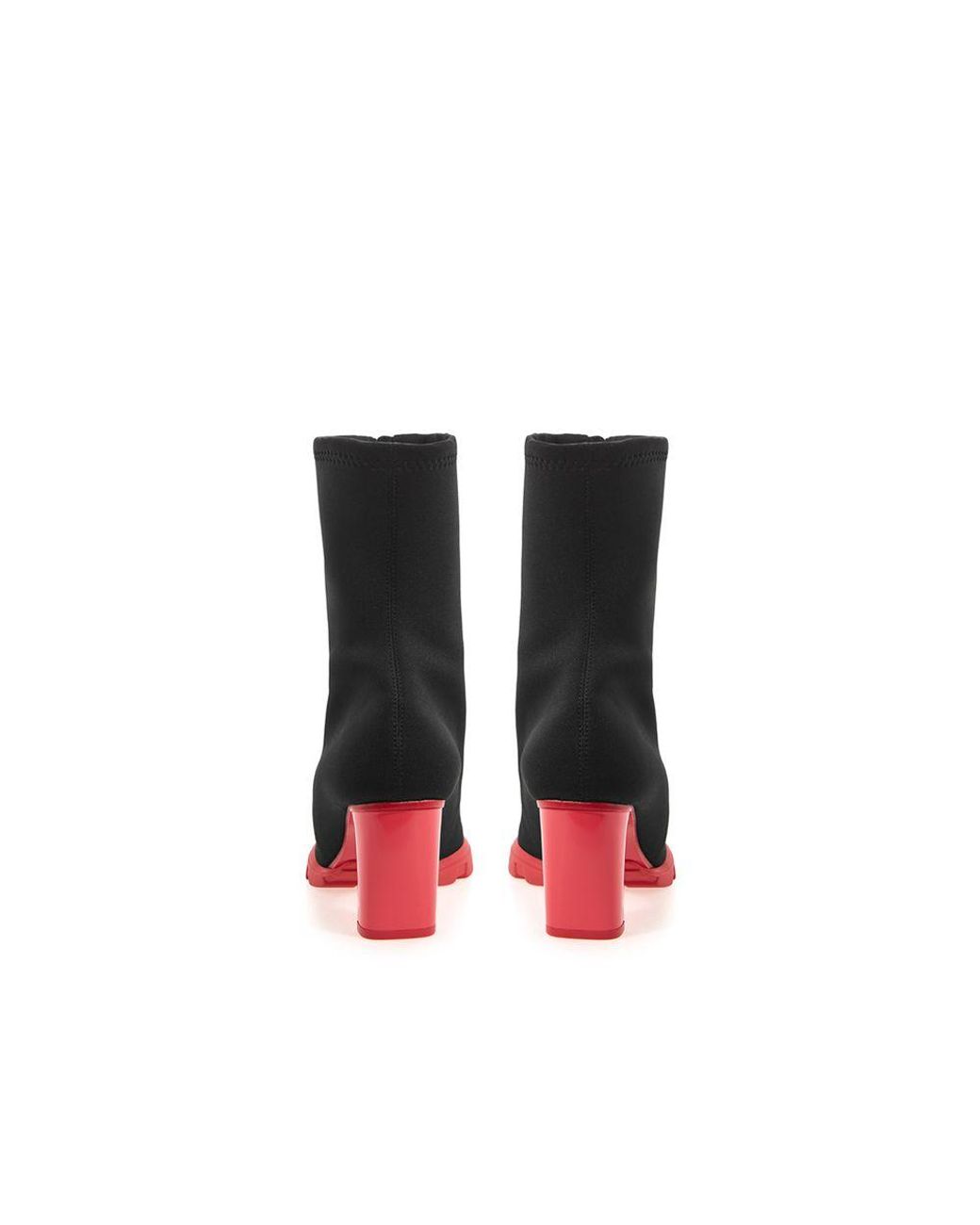 McQueen Black Neoprene Ankle Boots