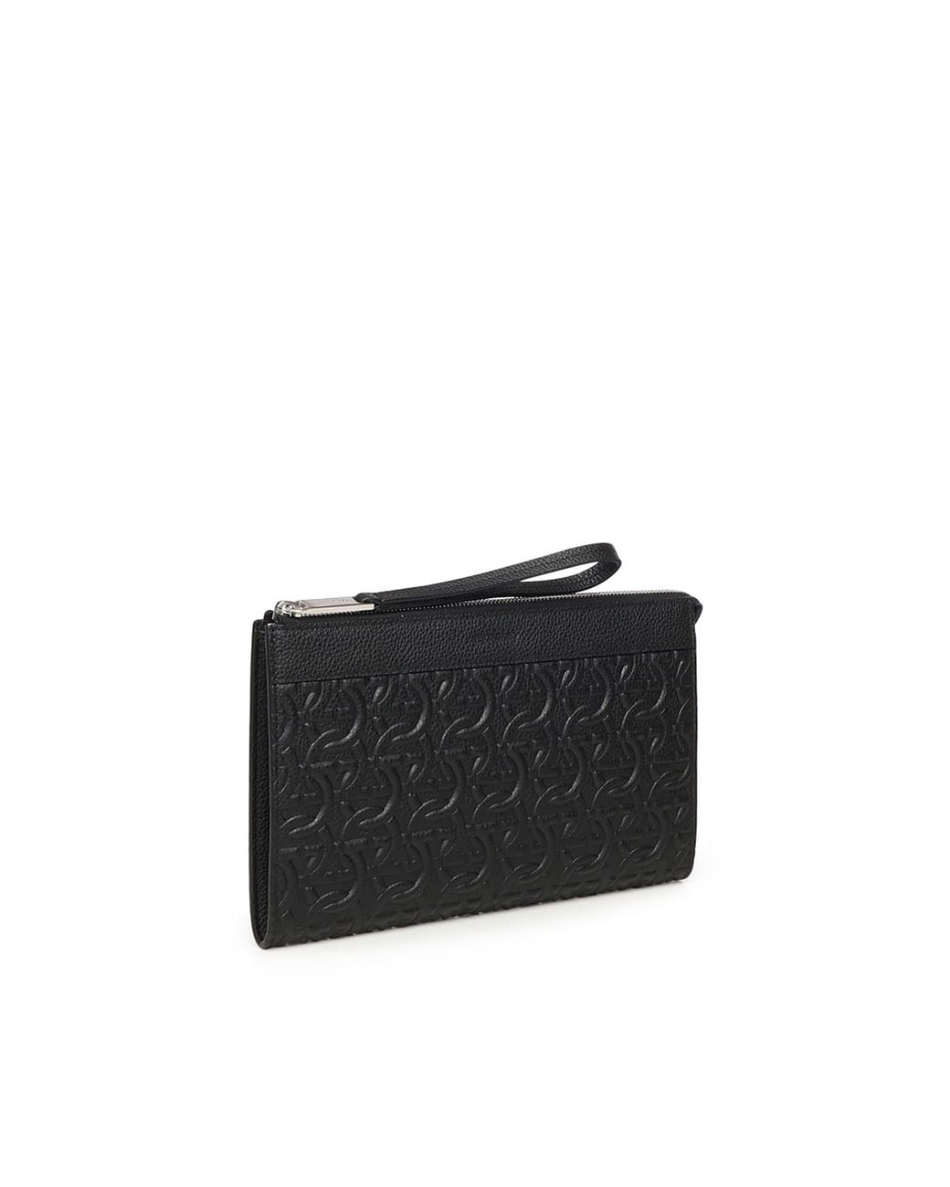 Ferragamo Black Gancini-Embossed Pouch for men