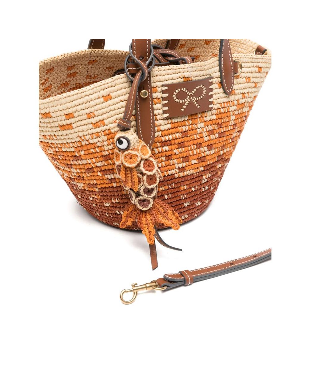 Anya Hindmarch Brown Tote Bag Raffia-Calf Leather