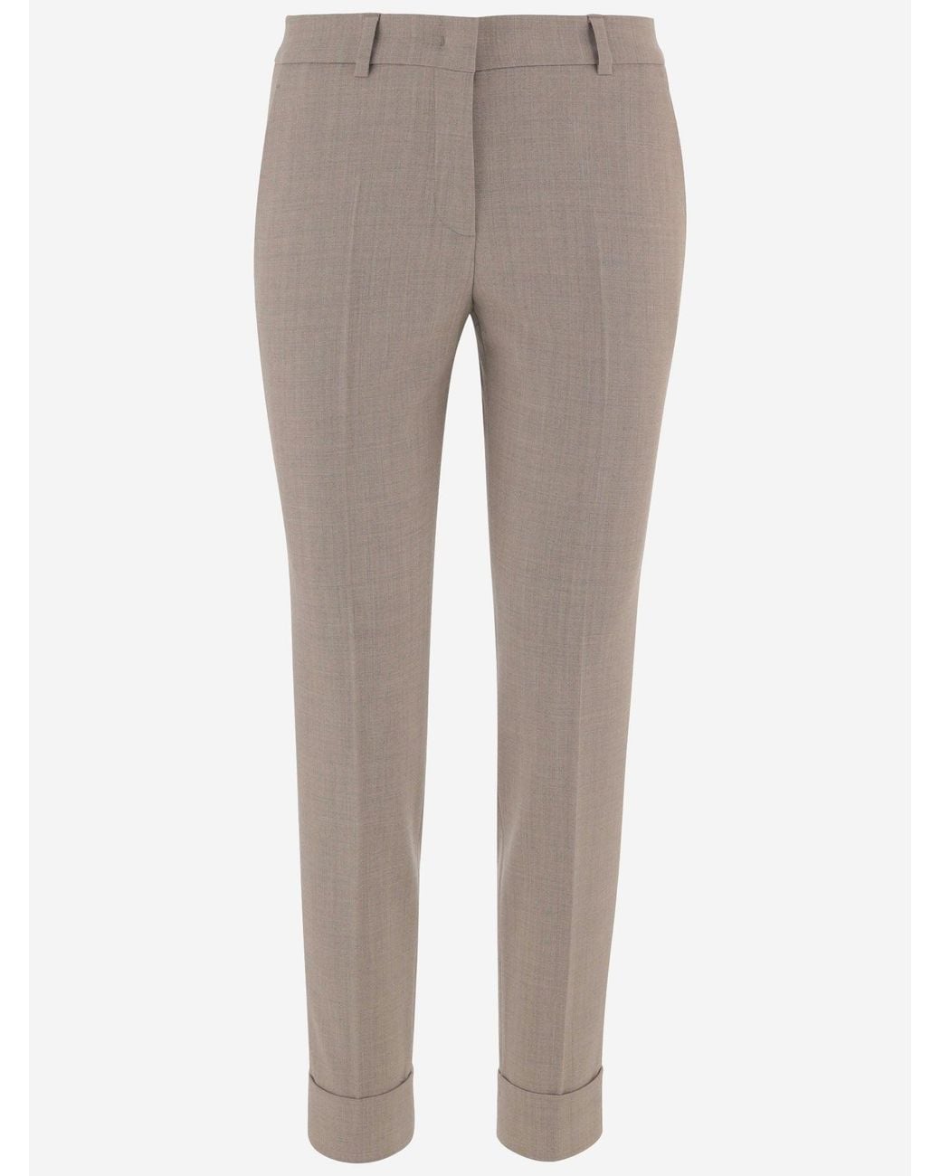 Ql2 Gray Trousers Margot Stretch Wool