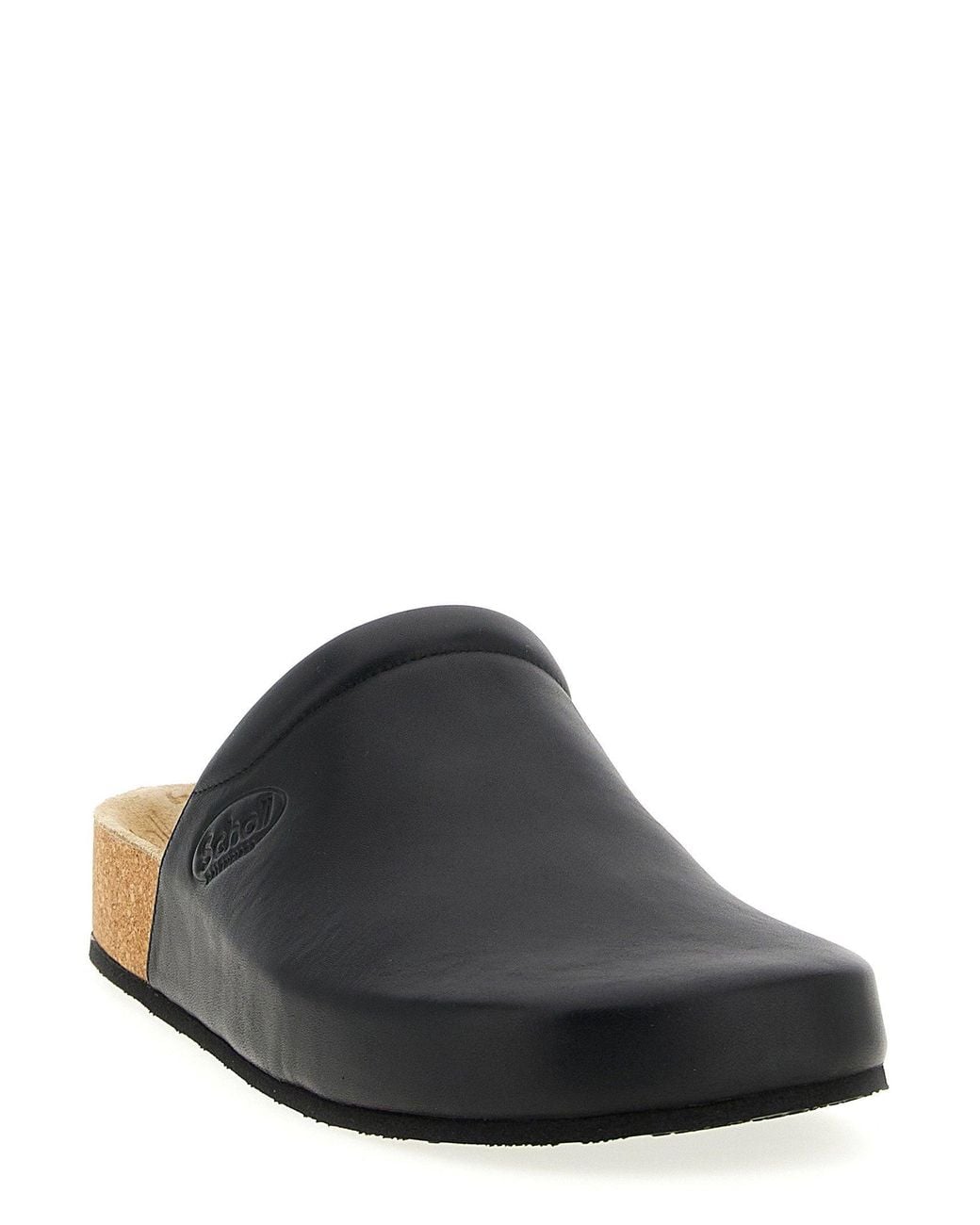 Balenciaga Black Leather Mule Clog