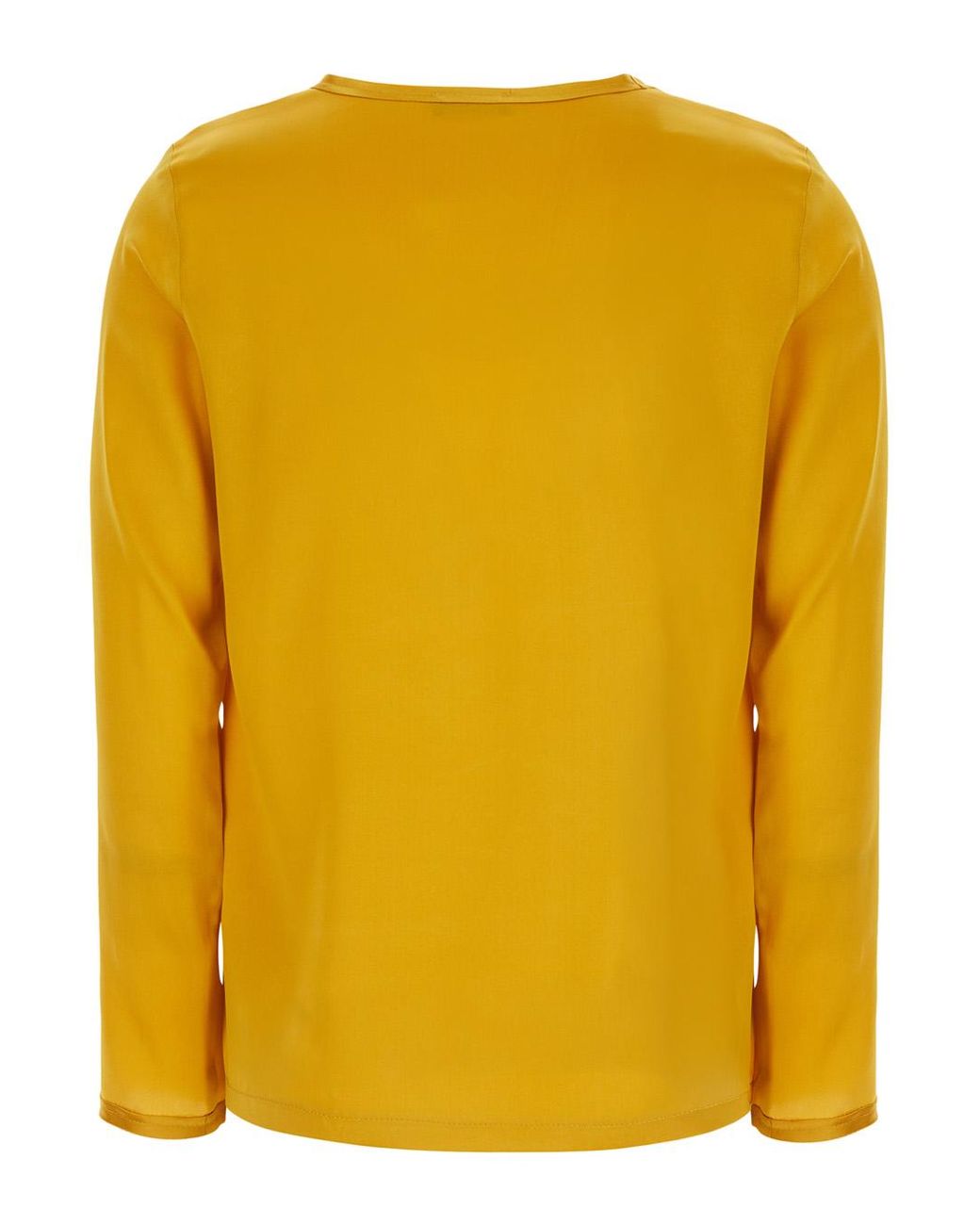 Le Plain Yellow Silk Long-Sleeve Top Tops
