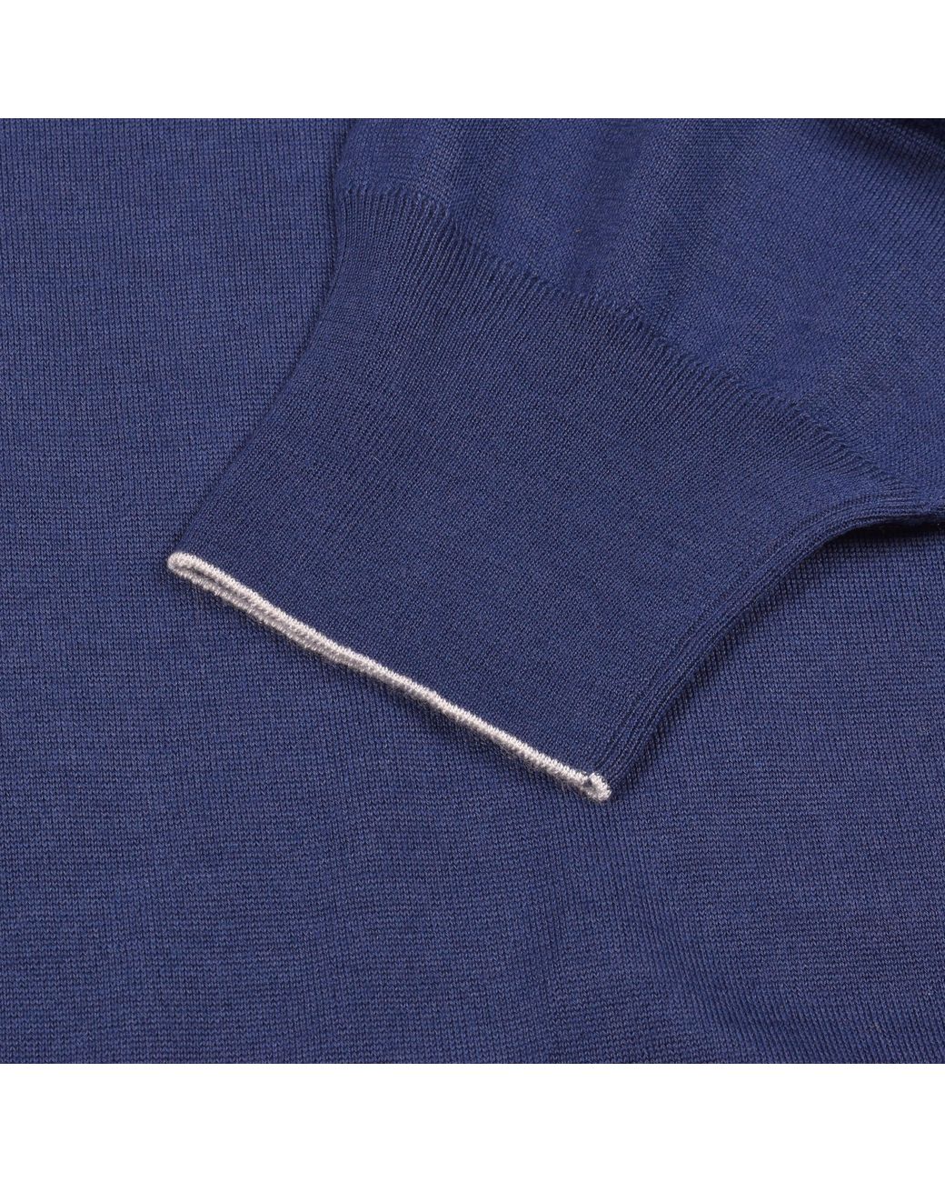 Brunello Cucinelli Blue Overseas Crew Neck Sweater Clothing for men