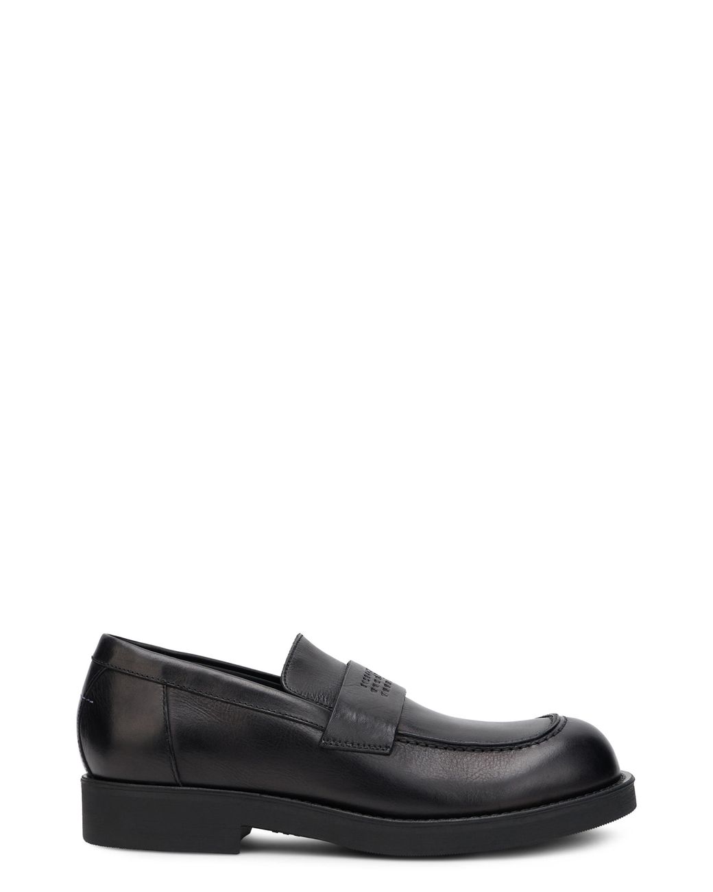 MM6 by Maison Margiela Black Leather Loafers Calfskin for men