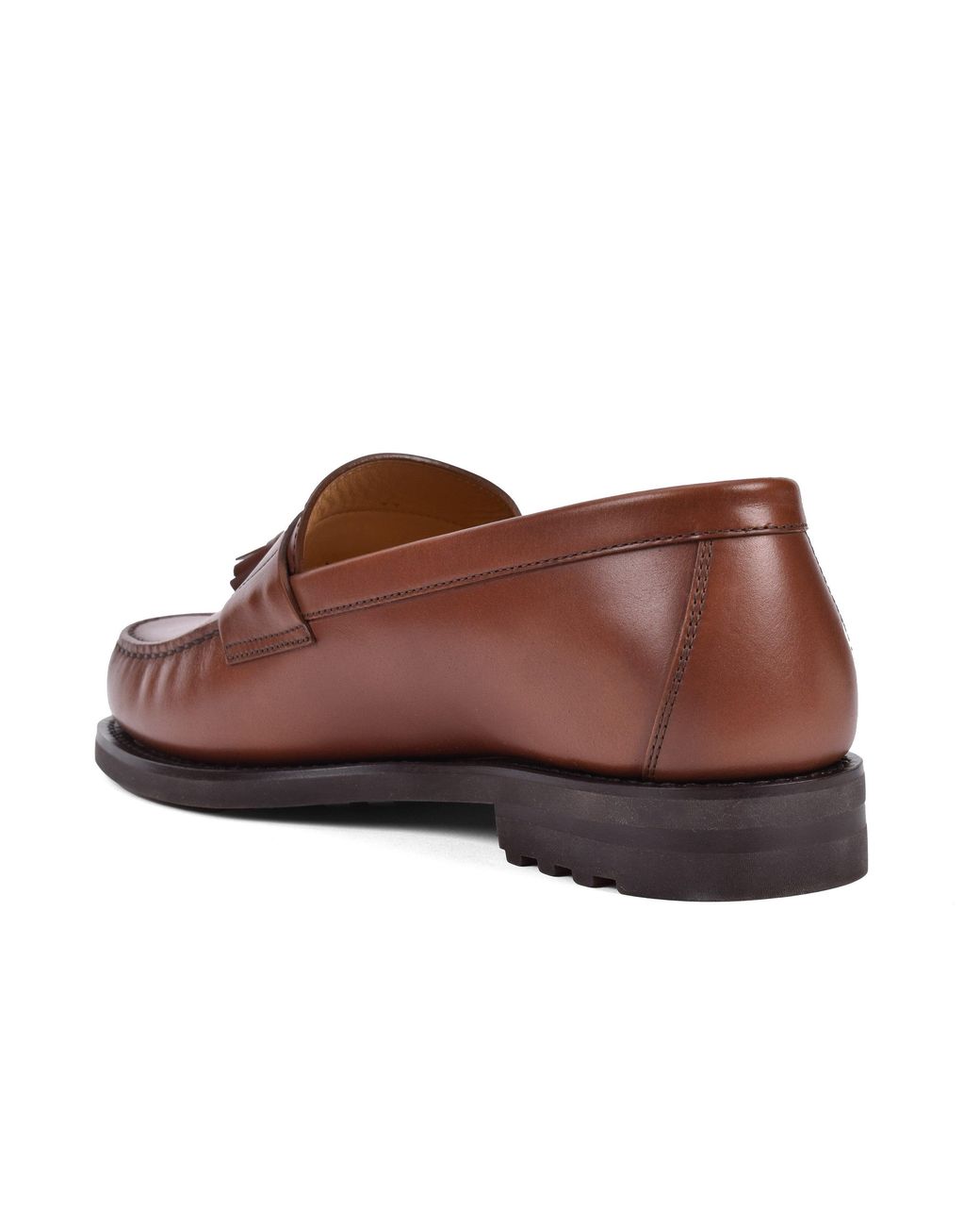 Brunello Cucinelli Brown Leather Tassel Loafers for men