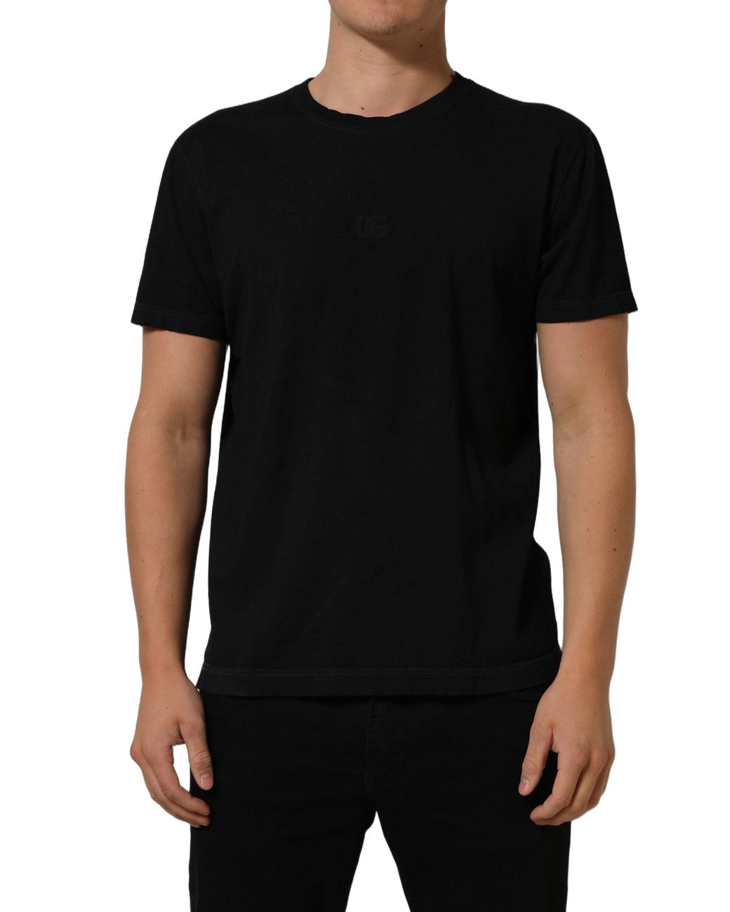 Dolce & Gabbana Black Dolce & Gabbana Crew Neck Cotton T-Shirt for men