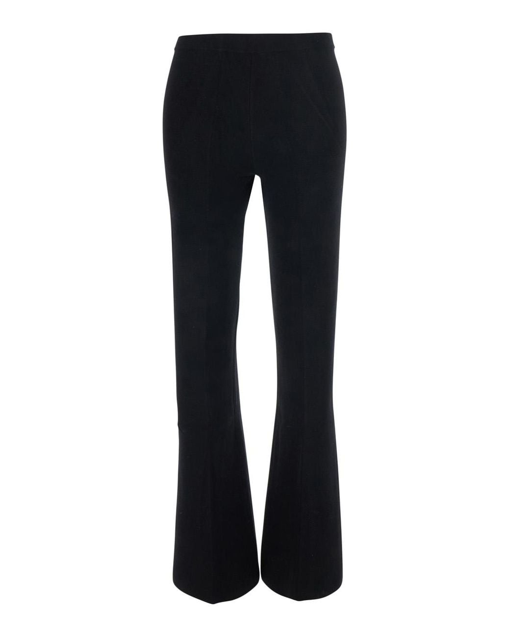 Twinset Black Straight-Leg Pants Tech Fabric Viscose Trousers