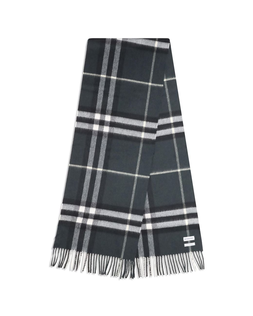 Burberry Blue Cashmere Check Scarf Scarfs for men