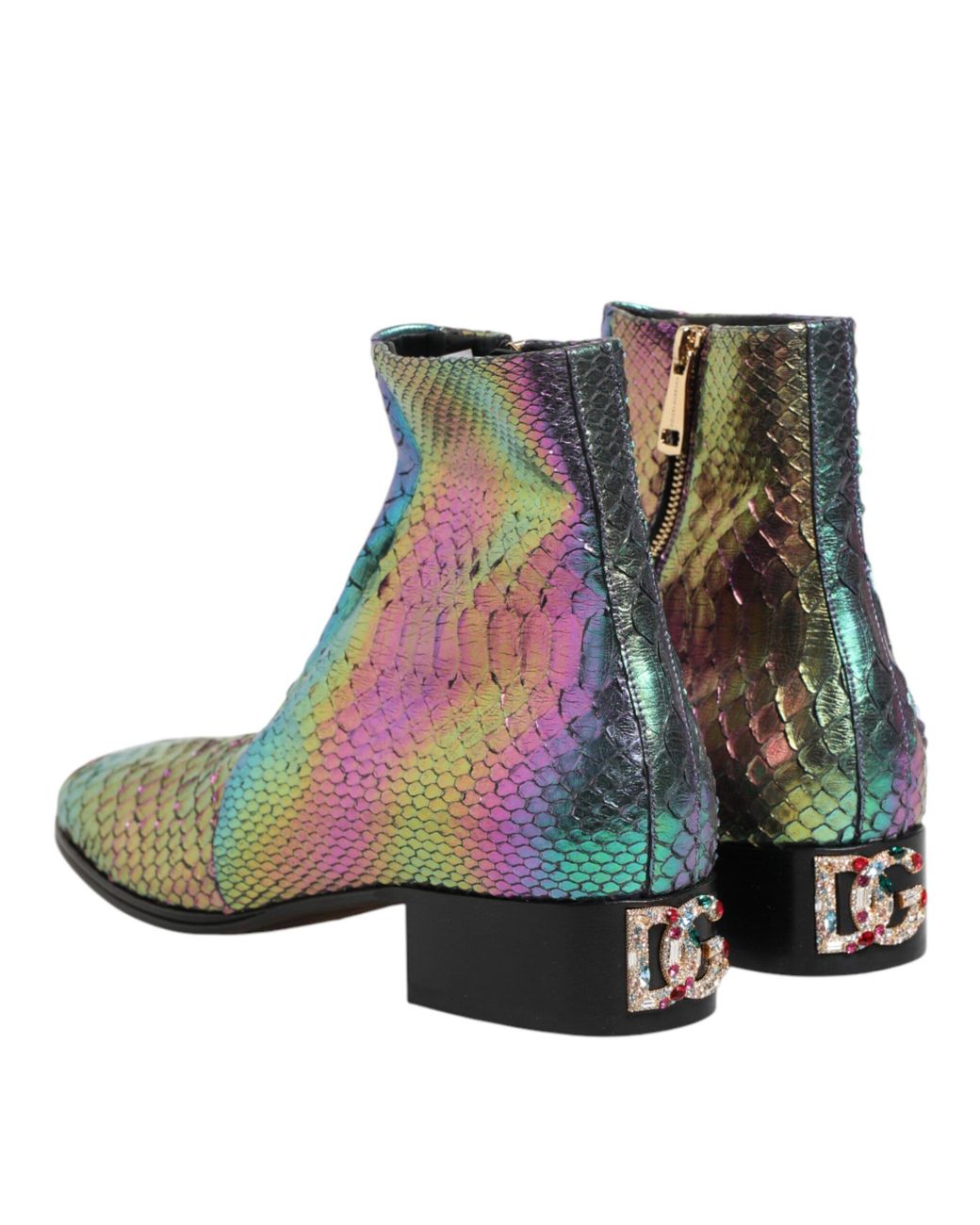 Dolce & Gabbana Green Chelsea Short Ankle Boots Shoes Moluro Python for men