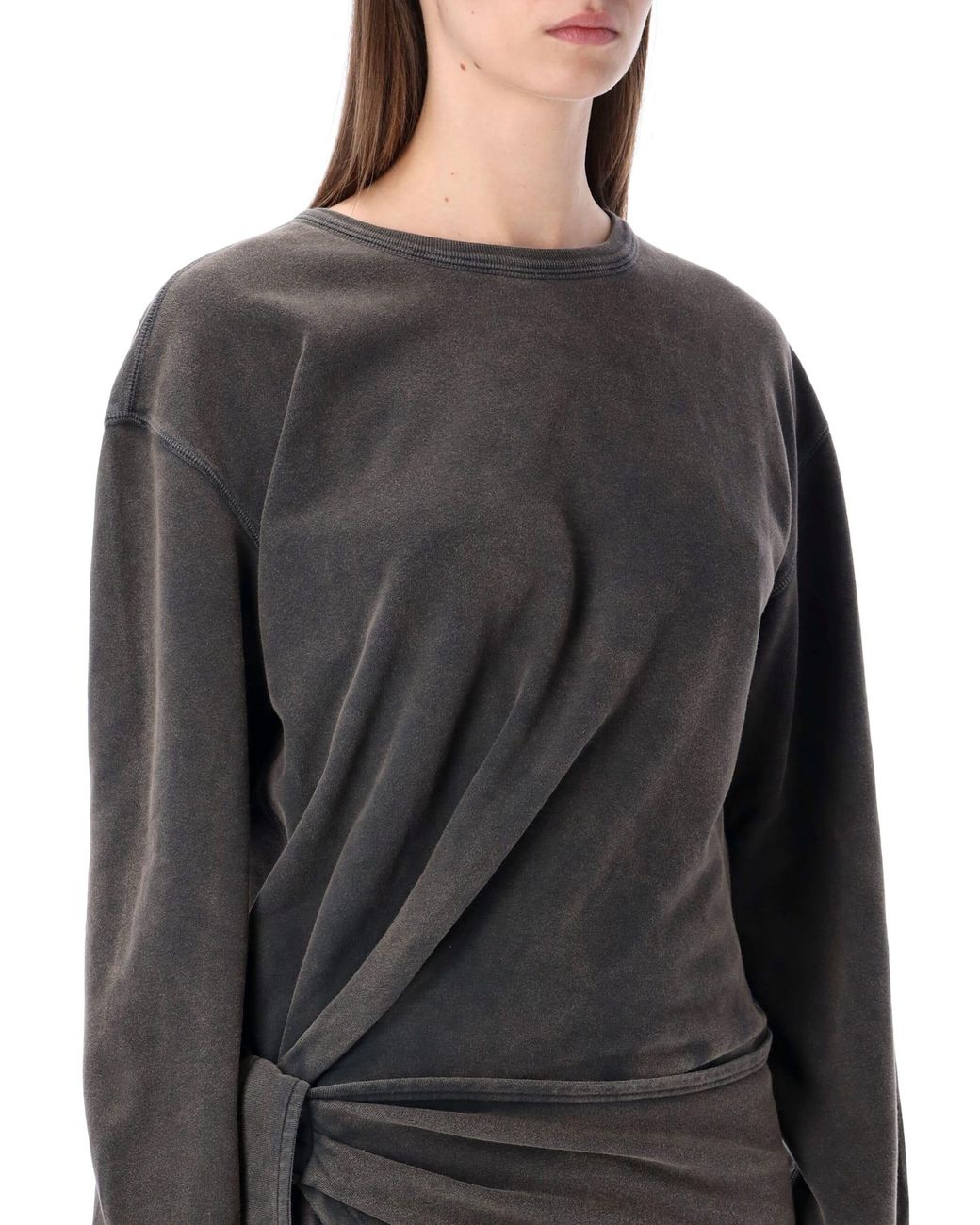 Isabel Marant Black Zae Cotton Mini Sweatshirt Dress