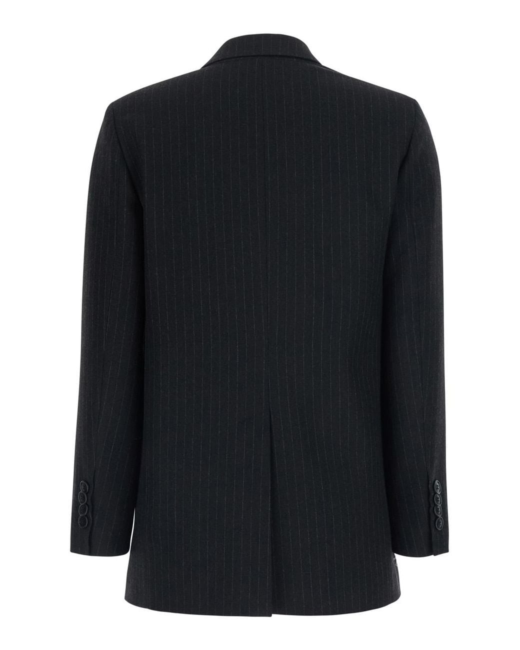 Le Plain Black Pinstripe Double-Breasted Blazer Blazers