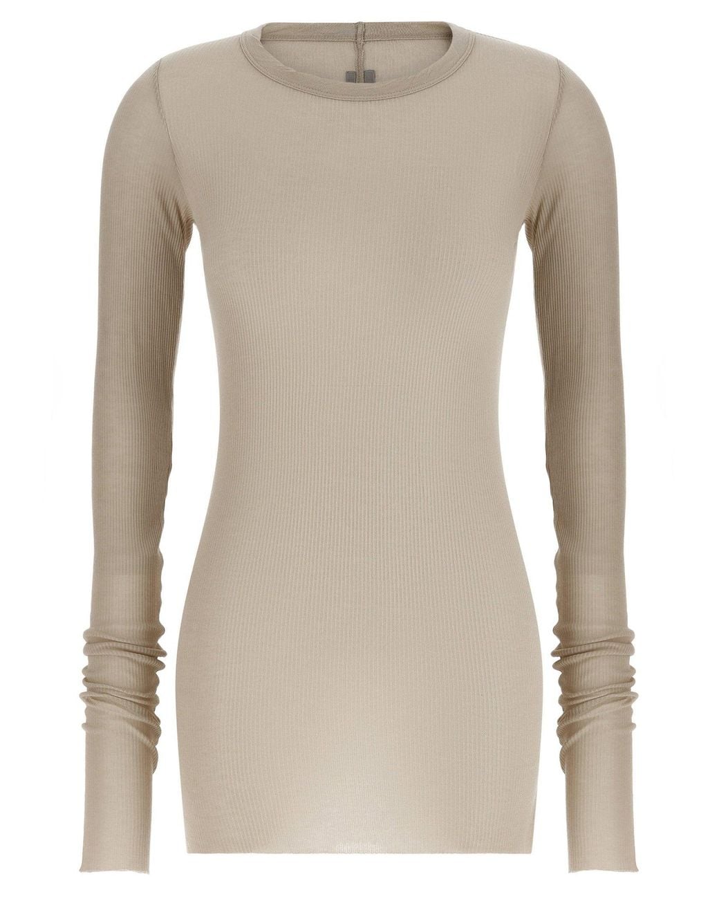 Rick Owens Natural Rib Ls T T-Shirt