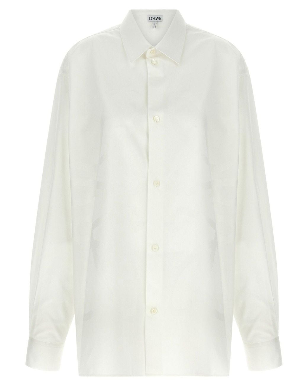 Loewe White Cotton Twill Shirt for men