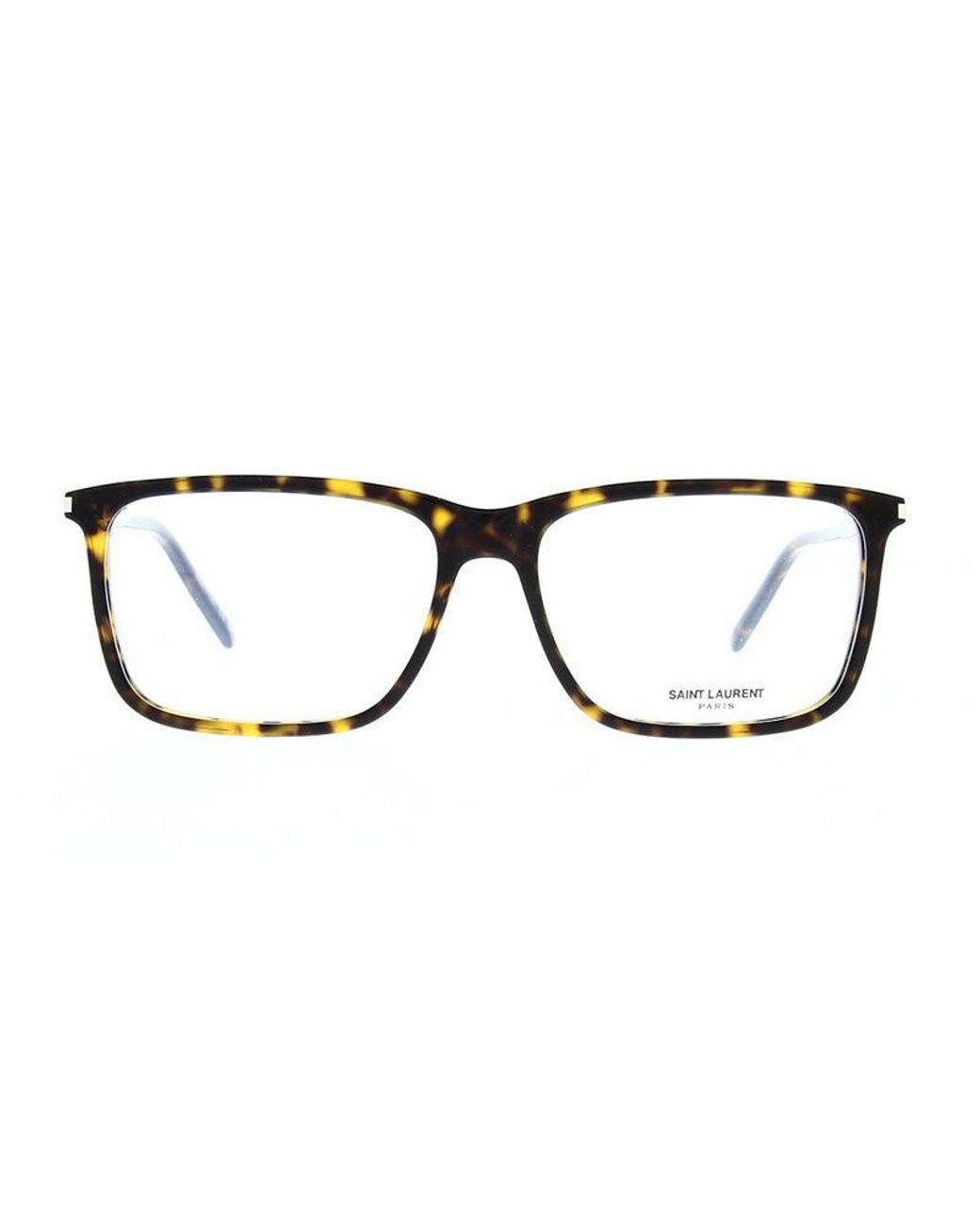 Saint Laurent Brown Eyeglasses Square Full Rim, Frame And Clear Demo Lenses Lens Sl454005 for men