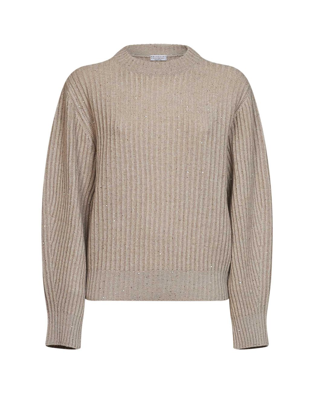 Brunello Cucinelli Natural Sparkling & Dazzling Sweater