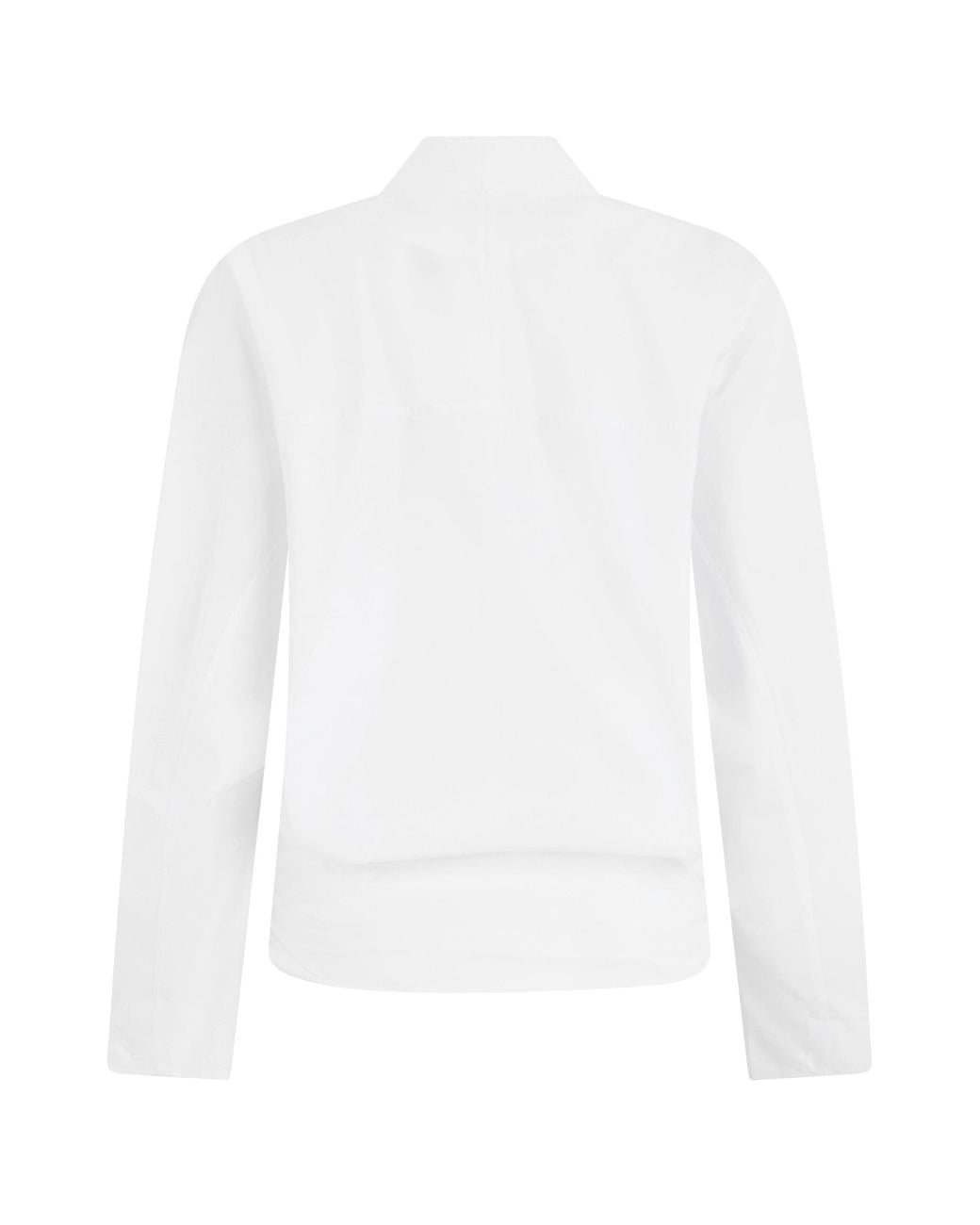 Jacquemus White V-Neck Long-Sleeve Cotton Blouse Shirt