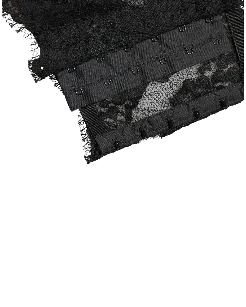 Dolce & Gabbana Black Lace Bandeau Bra Tube Top Underwear Rayon Nylon Viscose Cotton