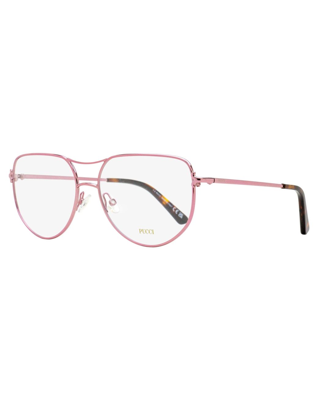 Emilio Pucci Black Emilio Pucci Ep5247 Clip-On Metal Aviator Eyeglasses