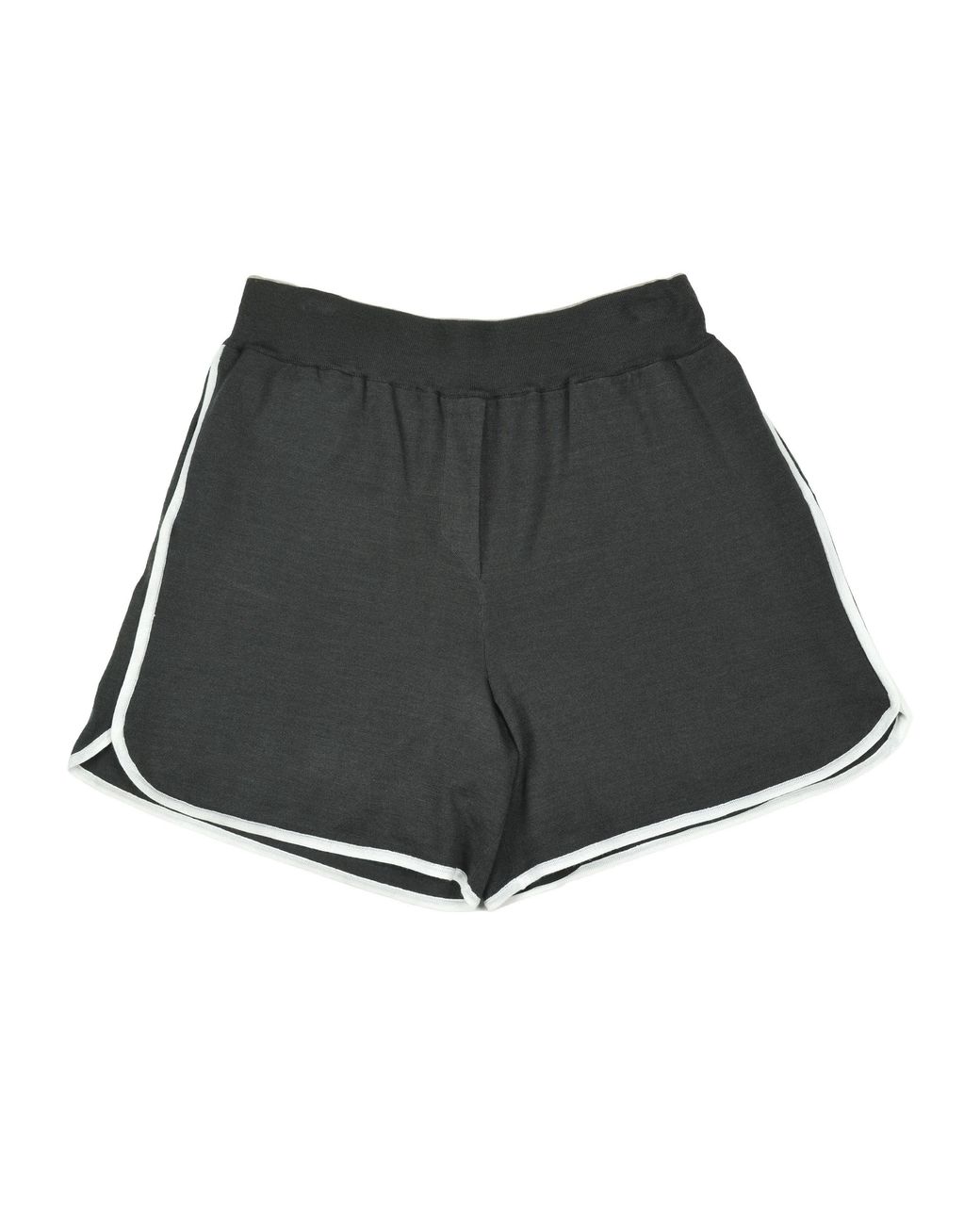 Brunello Cucinelli Black Atheltic Style Cashmere Blend Retro Shorts