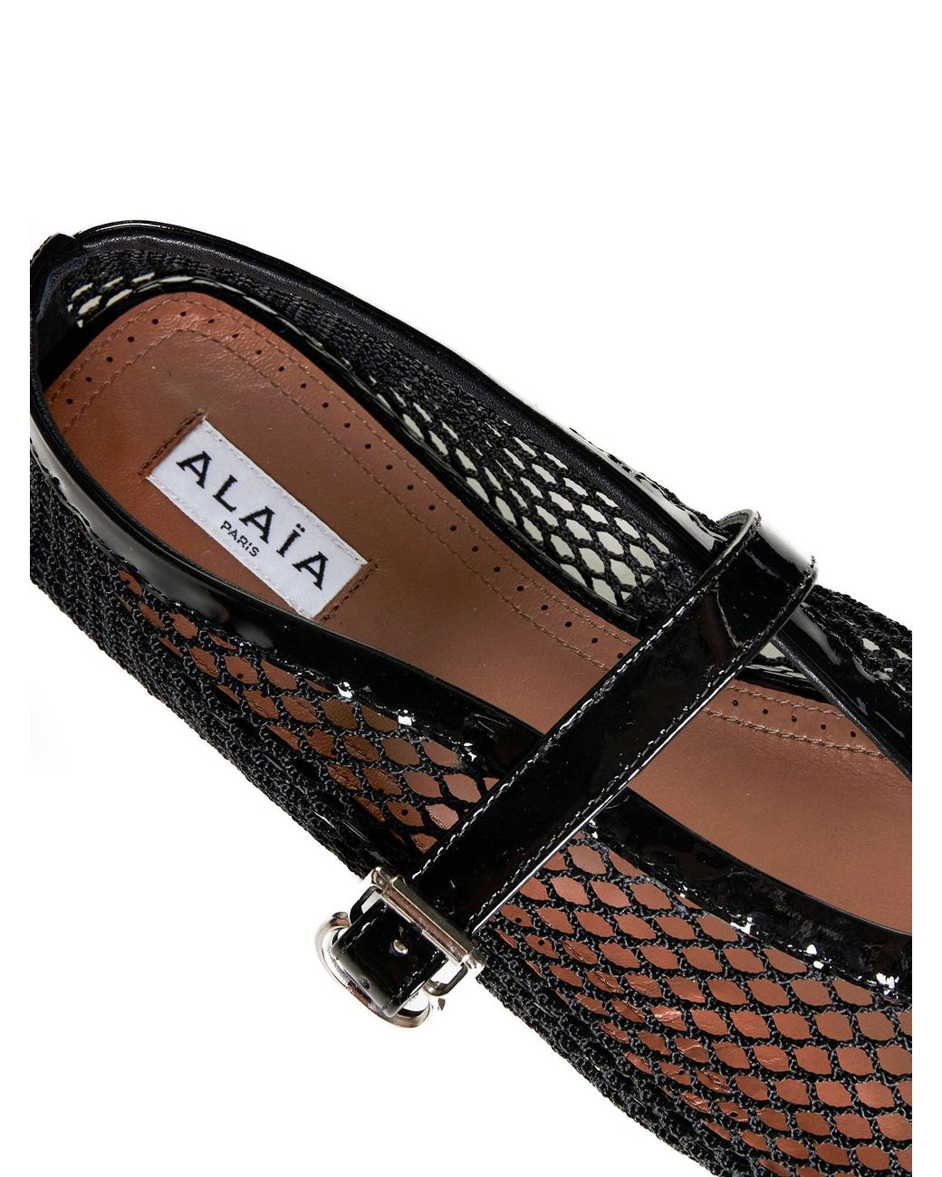 Alaïa Black Ballet Flats With Patent-Leather Trim