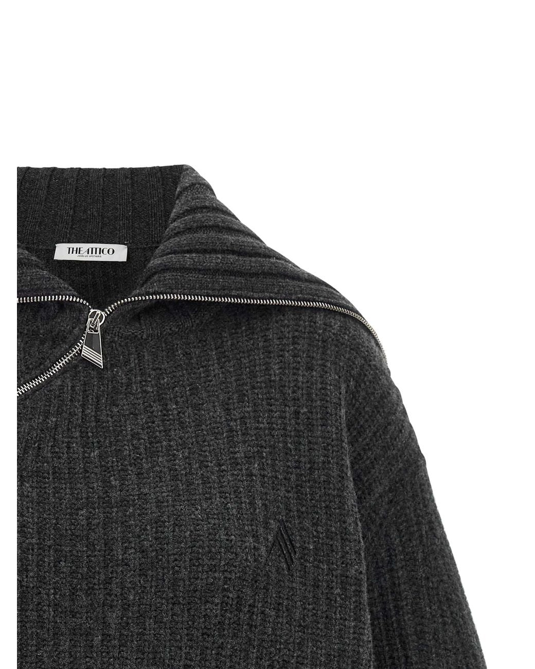 The Attico Black The Attico Virgin Wool And Cashmere Cardigan
