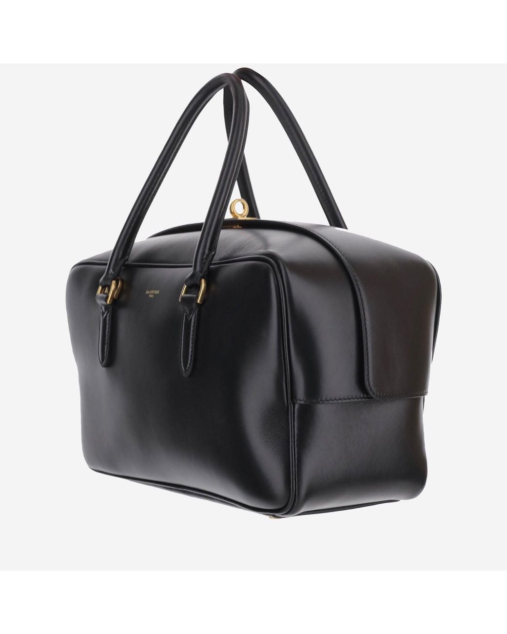 Balenciaga Black Bowling Bag Le 7 Medium Leather Lambskin