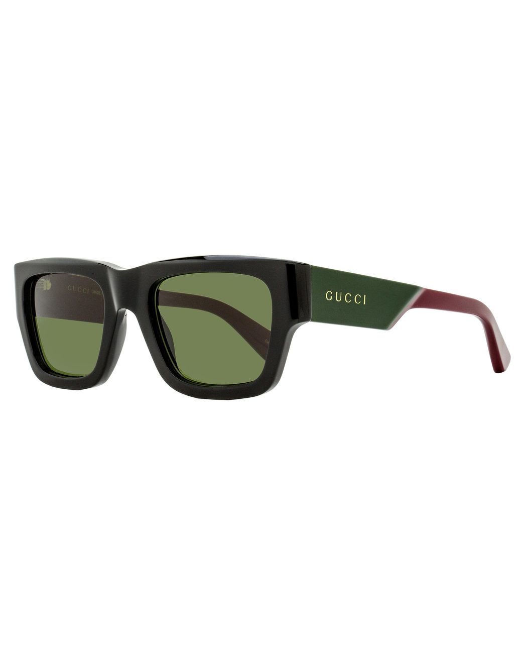 Gucci Green Bilayer Rectangular Sunglasses Gg1668S 003-- 52Mm Plastic (Acetate) for men