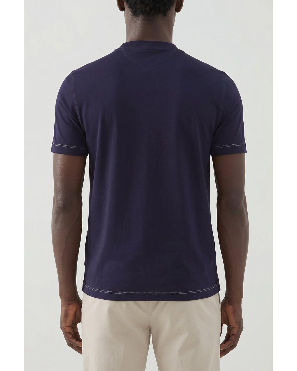 Brunello Cucinelli Blue Cobalt Graphic Crewneck T-Shirt for men