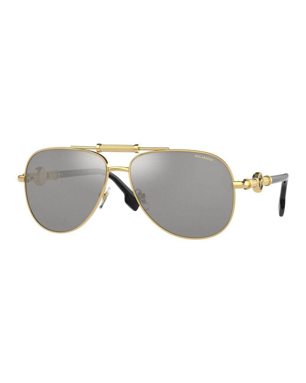 Versace Gray Sunglasses Aviator Full Rim, Frame And Polarized Mirror Lens Ve22361002Z3