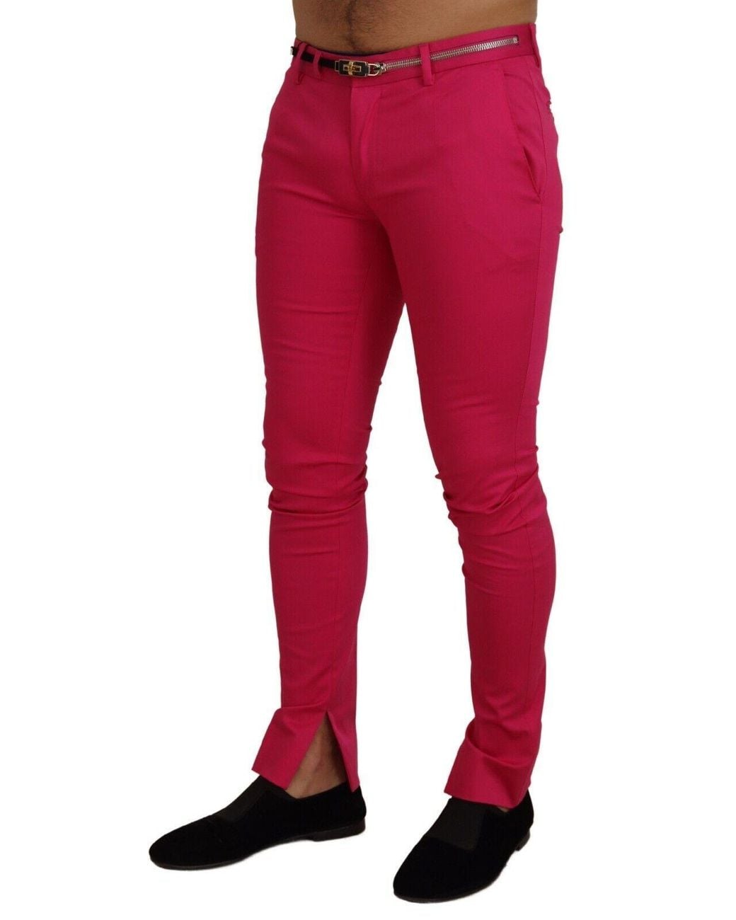 Dolce & Gabbana Red Chic Cotton Blend Trousers for men
