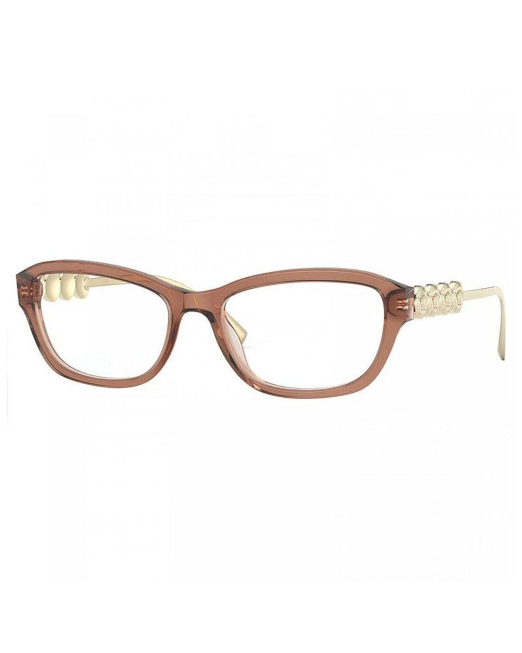 Versace Brown Eyeglasses Rectangle Full Rim, Frame And Clear Demo Lenses Lens Ve32795325 Sunglasses