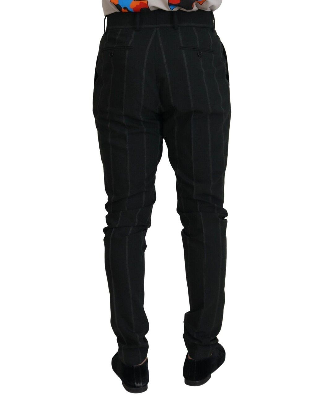 Dolce & Gabbana Black Stripedtrousers Cotton Pants for men