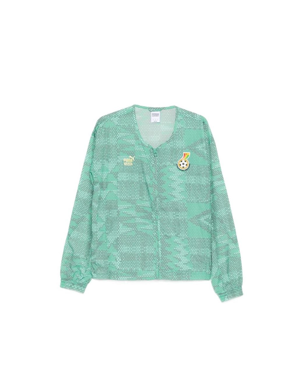 PUMA Green Patterned Zip-Up Jacket for men
