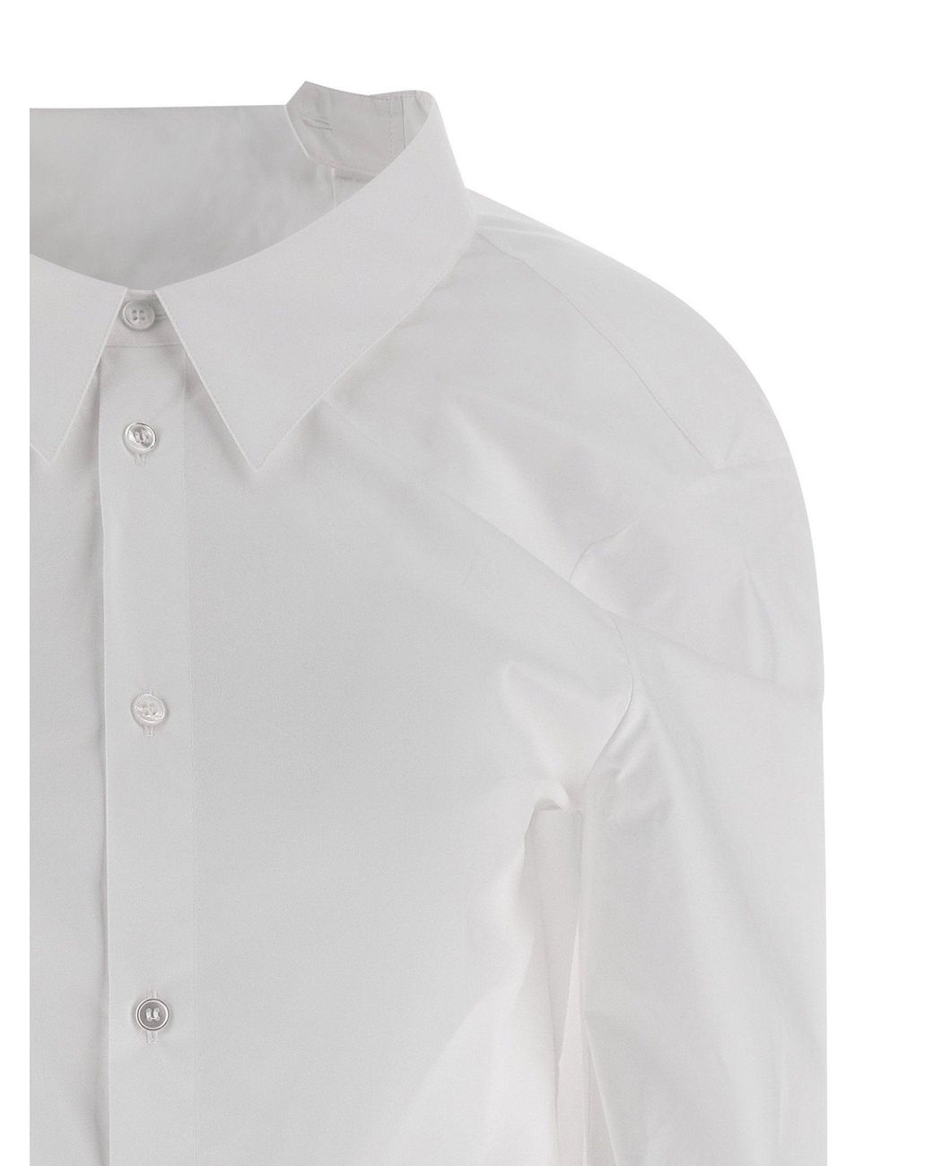 MM6 by Maison Margiela White Numeric Signature Embroidered Shirt