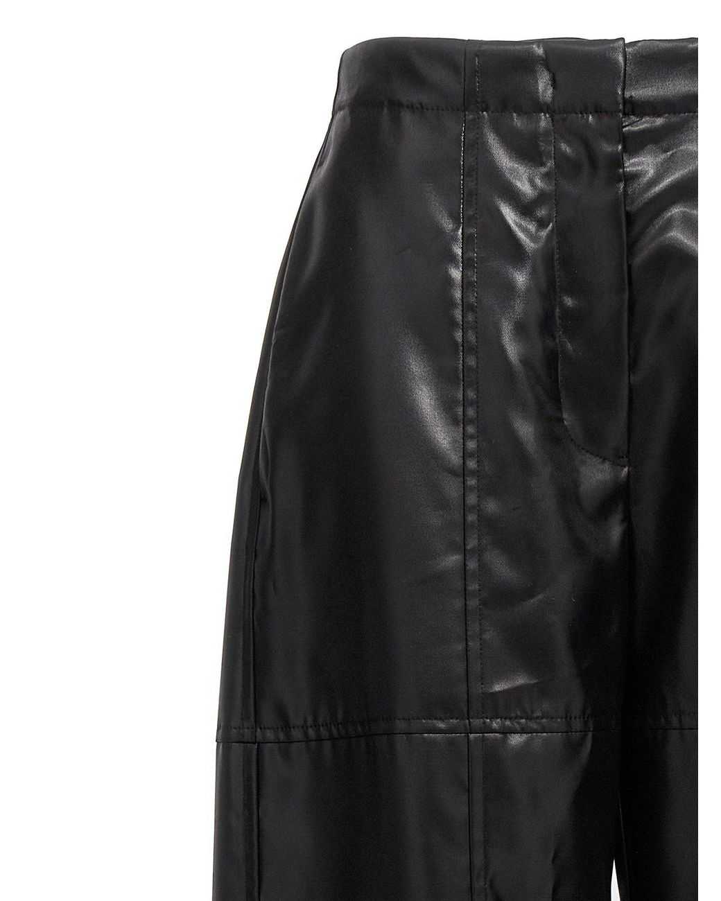 Jil Sander Black Coated Cupro Trousers