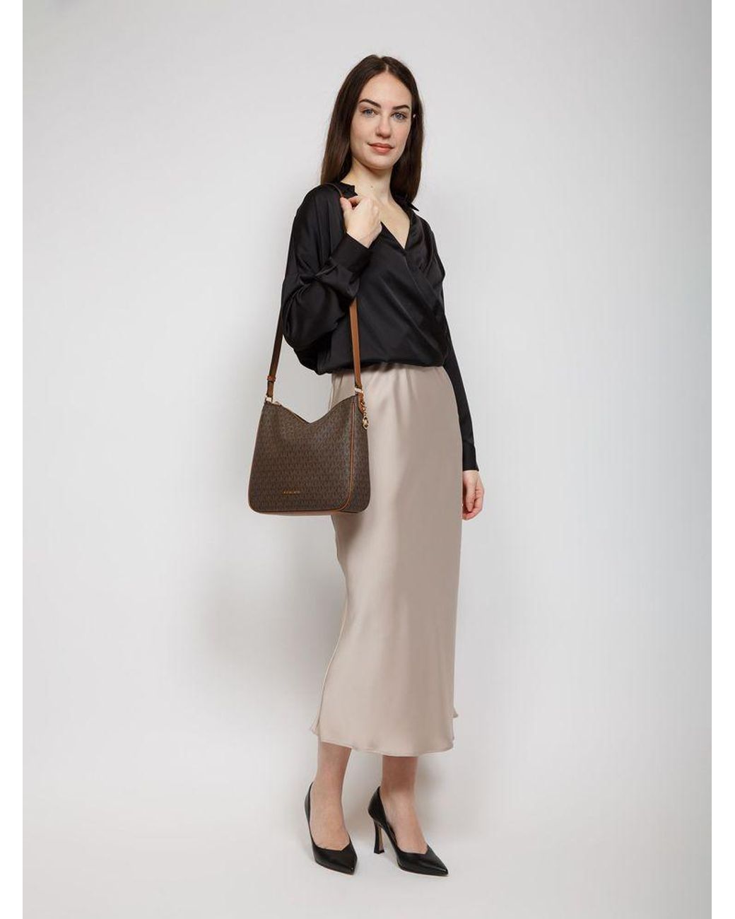 Michael Kors Brown Michael Kors Nayla Crossbody Bag