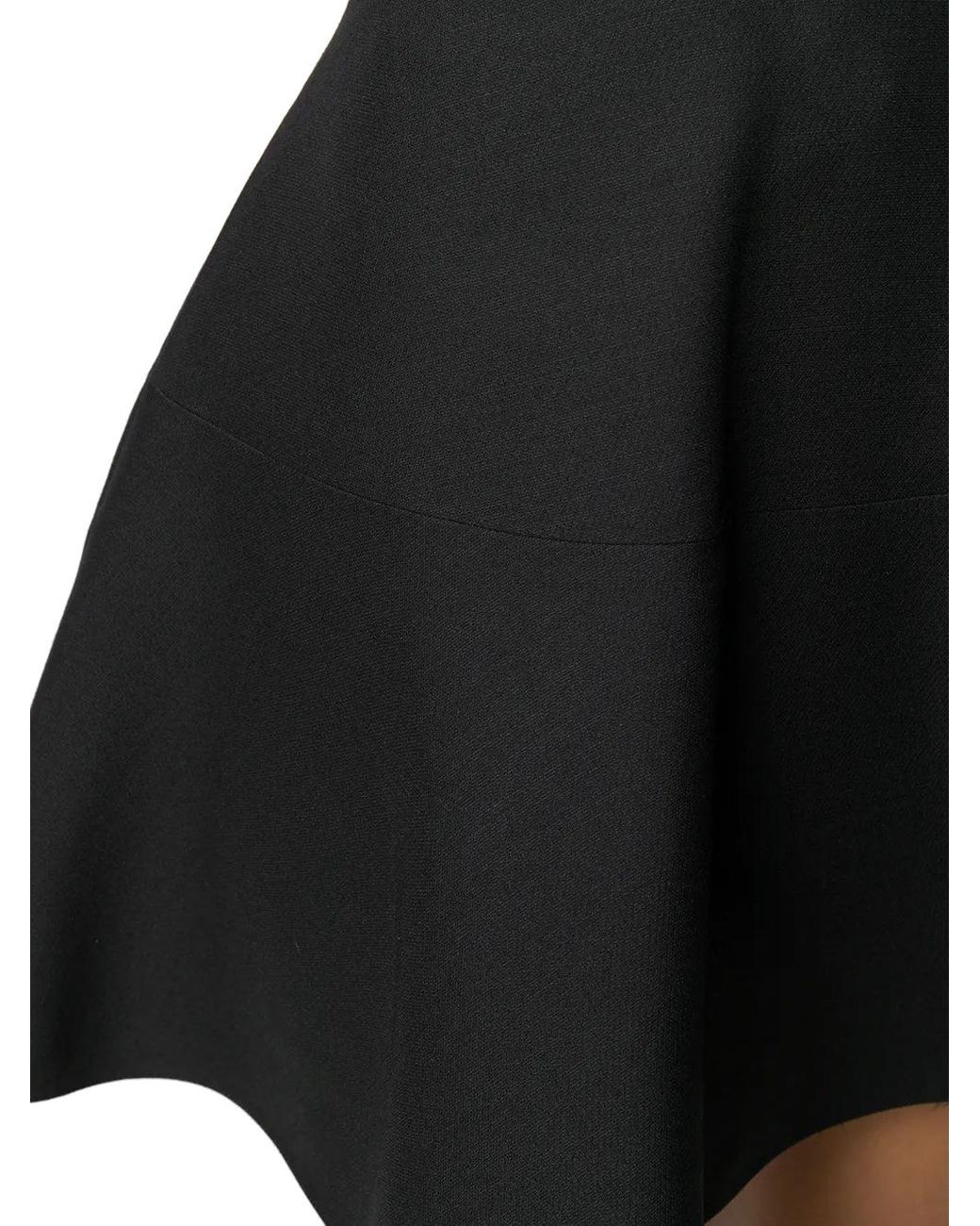 Valentino Black Wool And Silk Flared A-Line Skirt