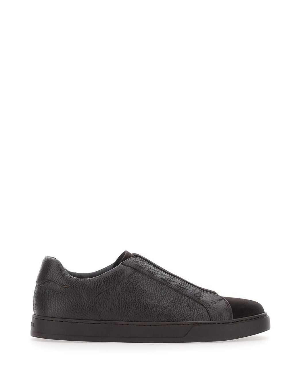 Doucal's Black Sneakers Spencer Calfskin Calf Trainers for men