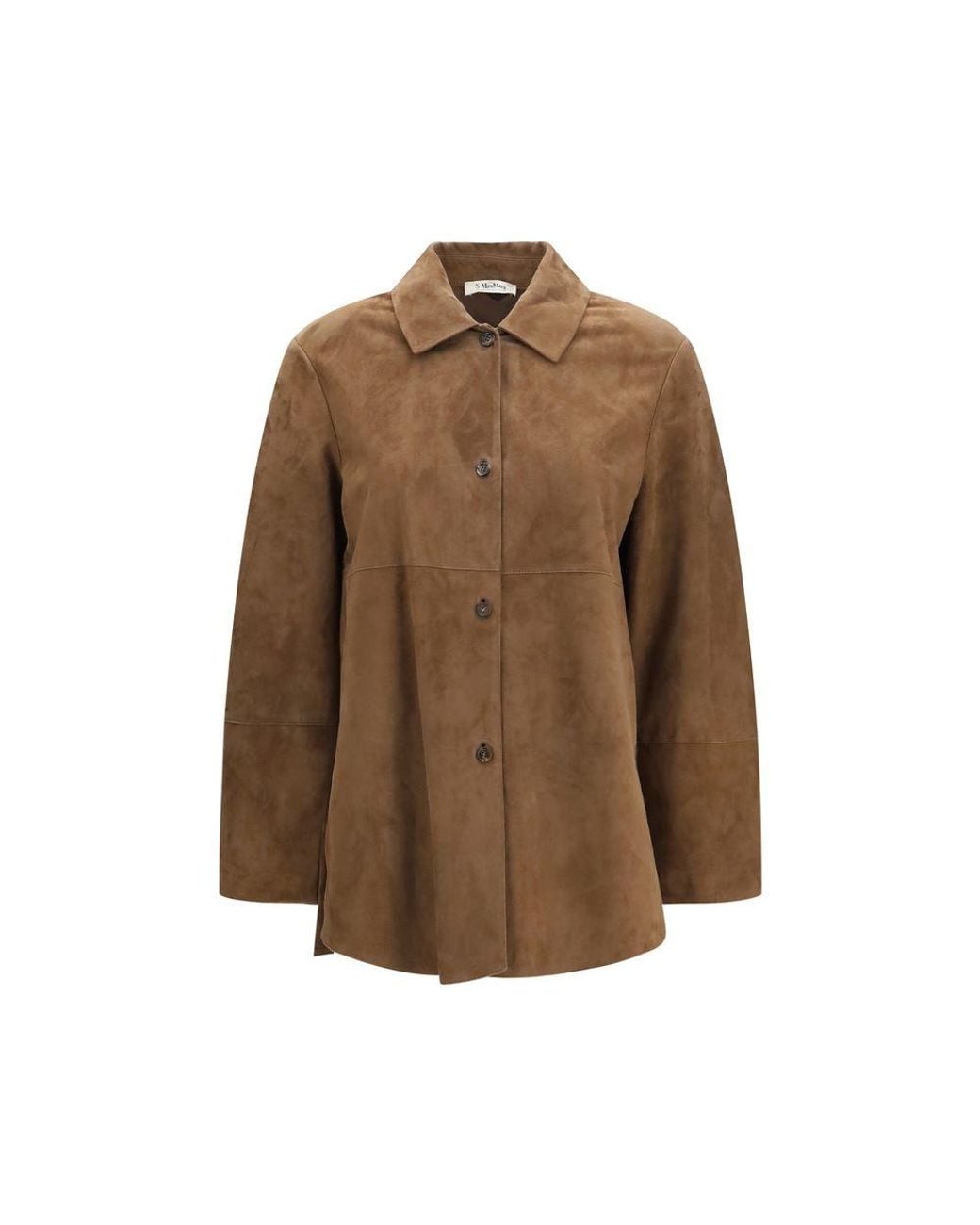 Max Mara Brown Lamb Ovis Aries Leather Jacket