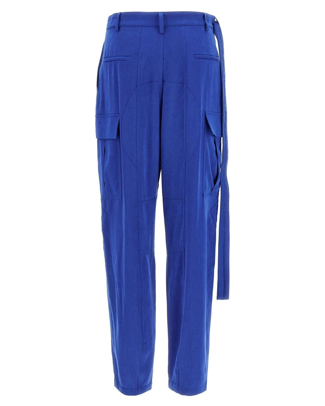 Ferragamo Blue Lyocell Cargo Cargo Pants
