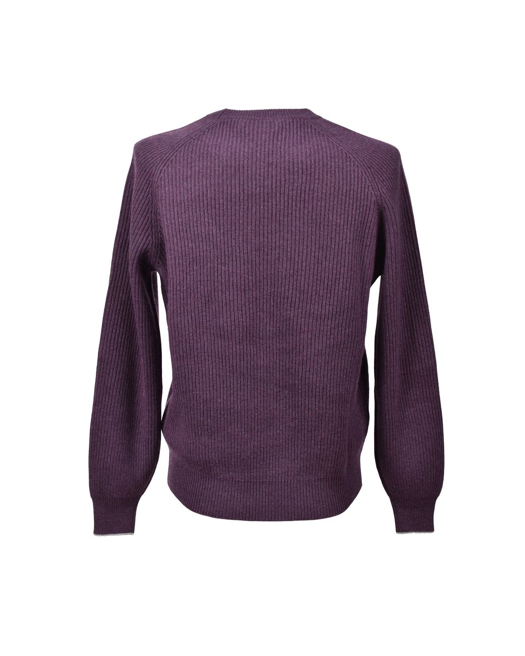 Brunello Cucinelli Purple Plum Cashmere Crewneck Sweater for men