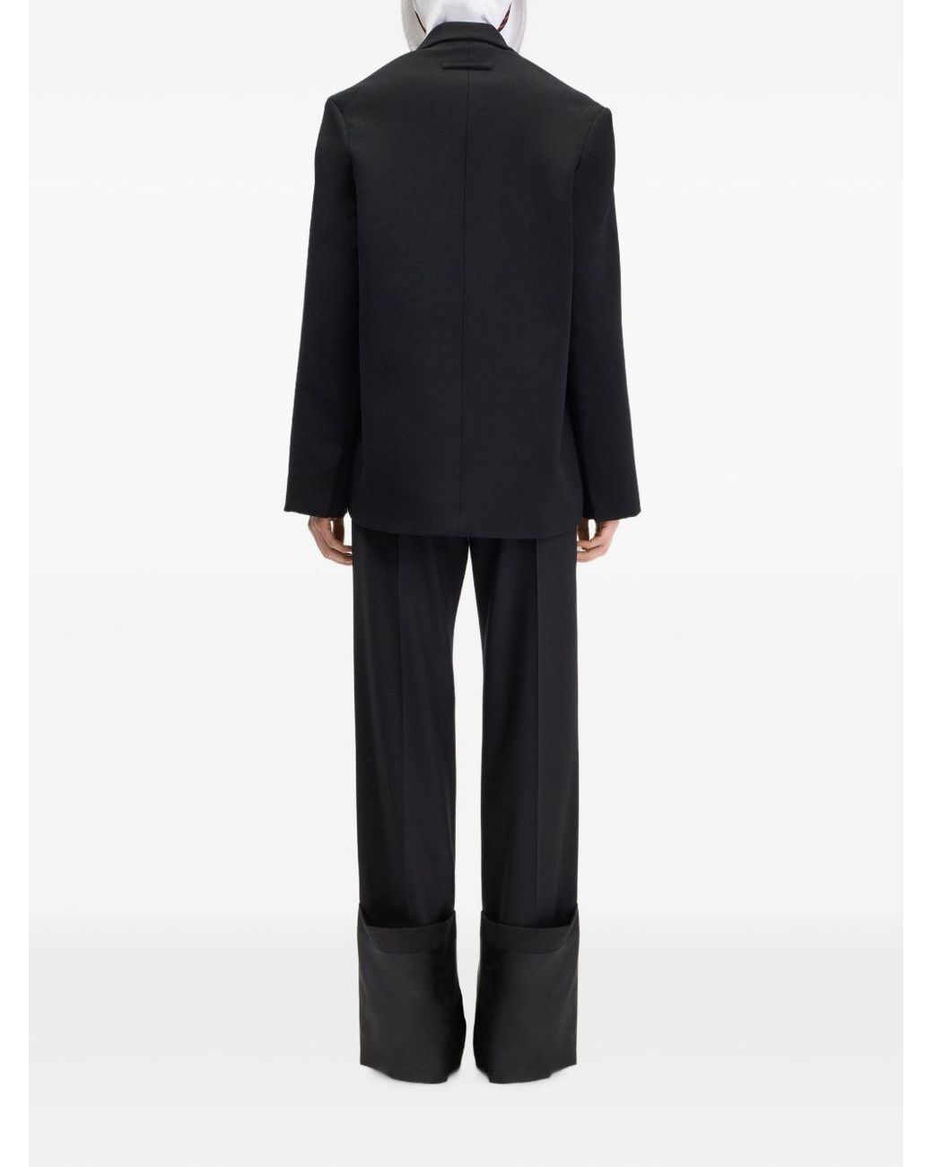 Jean Paul Gaultier Black Wool Boxy-Fit Blazer With A Structured Notched Collar