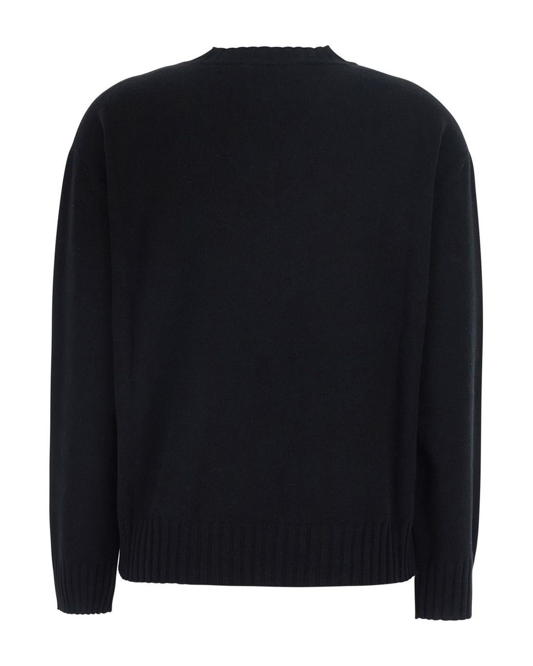 Fabiana Filippi Black Sweater Round Neck Wool Tops